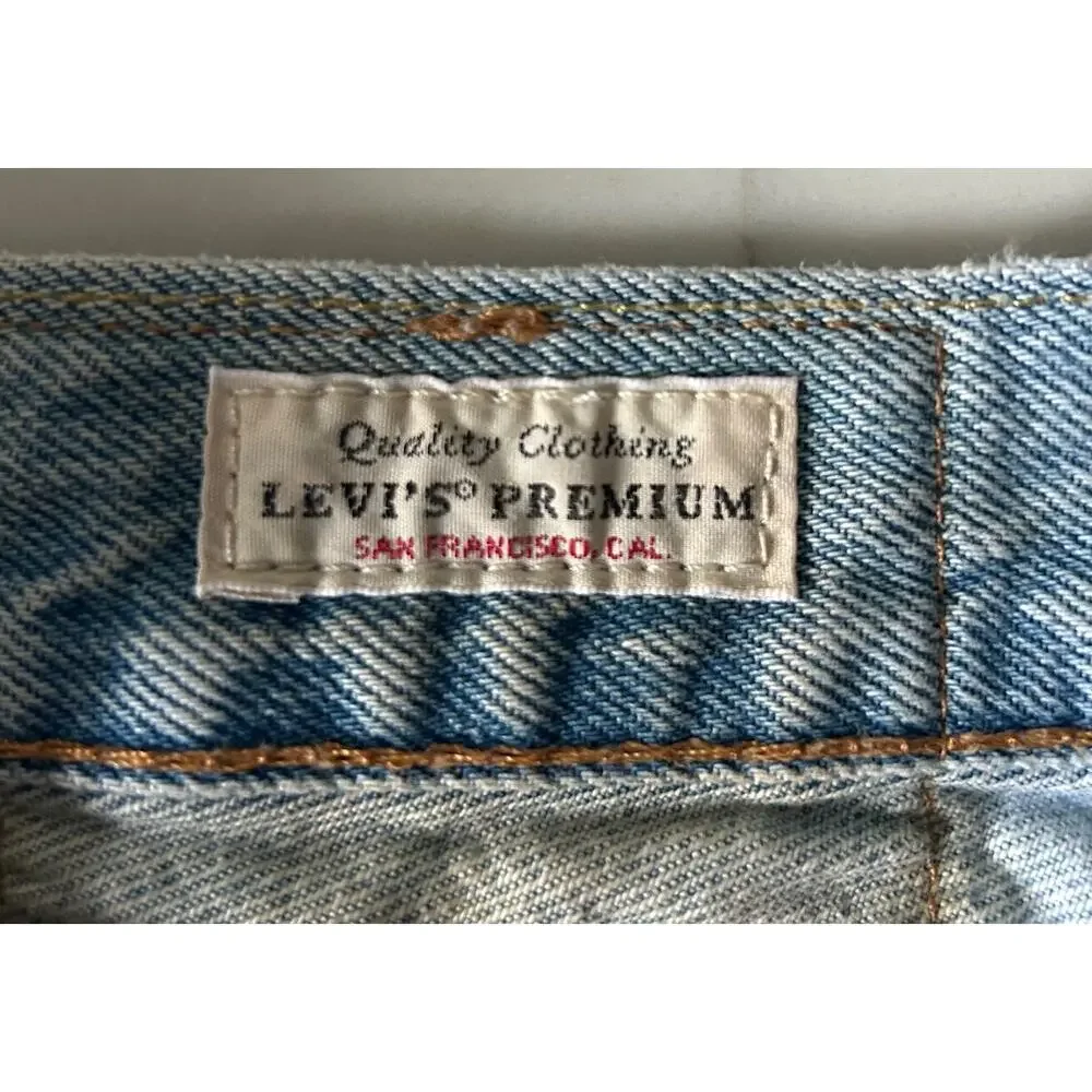 Levis Premium Big E Red Tag 551 Z Mens Light Wash Denim Jeans Straight Leg 30X30